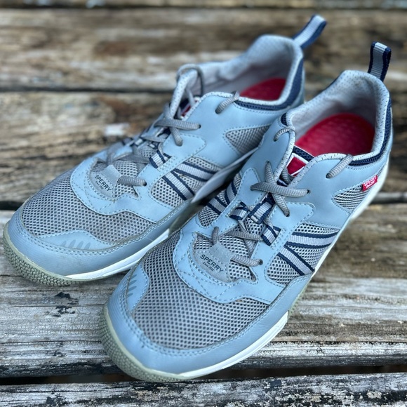 Sperry Harbormaster Men’s Gray Leather & Mesh Boating Shoes Size 11.5 - Picture 6 of 9